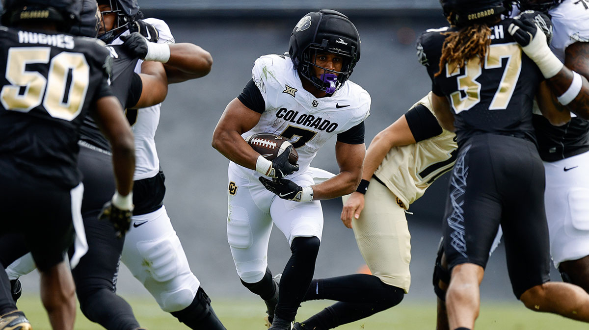 Colorado Buffaloes running back Dallan Hayden (7) during the spring game at Folsom Field.