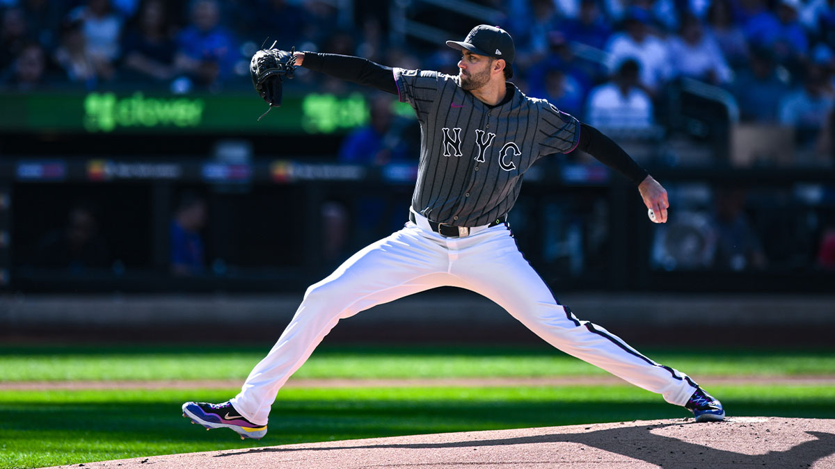 New York Mets pitcher David Peterson (23) pitches against the Miami Marlins during the first inning at Citi Field.