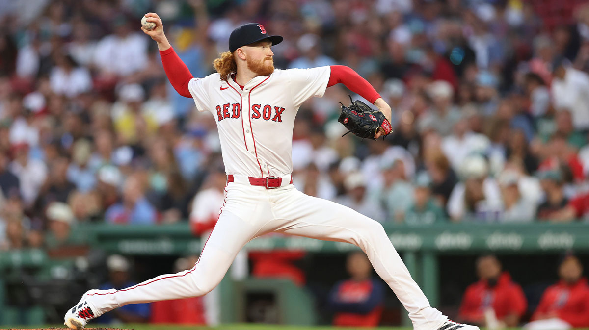 Boston Red Sox starting pitcher Dustin May (85) delivers a pitch during the second inning against the Kansas City Royals at Fenway Park.