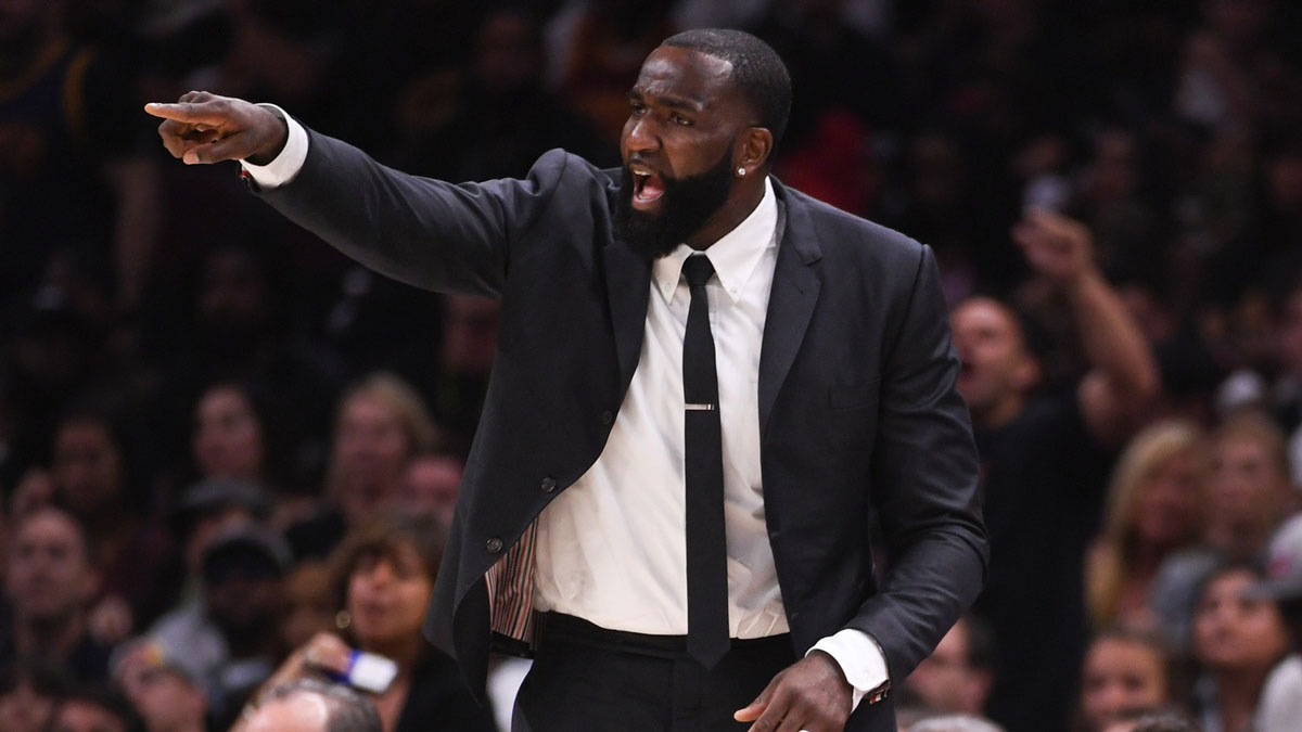 Cavaliers center Kendrick Perkins (21) during the second quarter in game four of the 2018 NBA Finals against the Golden State Warriors at Quicken Loans Arena. The Warriors defeated the Cavaliers 108-85 to complete a four-game sweep