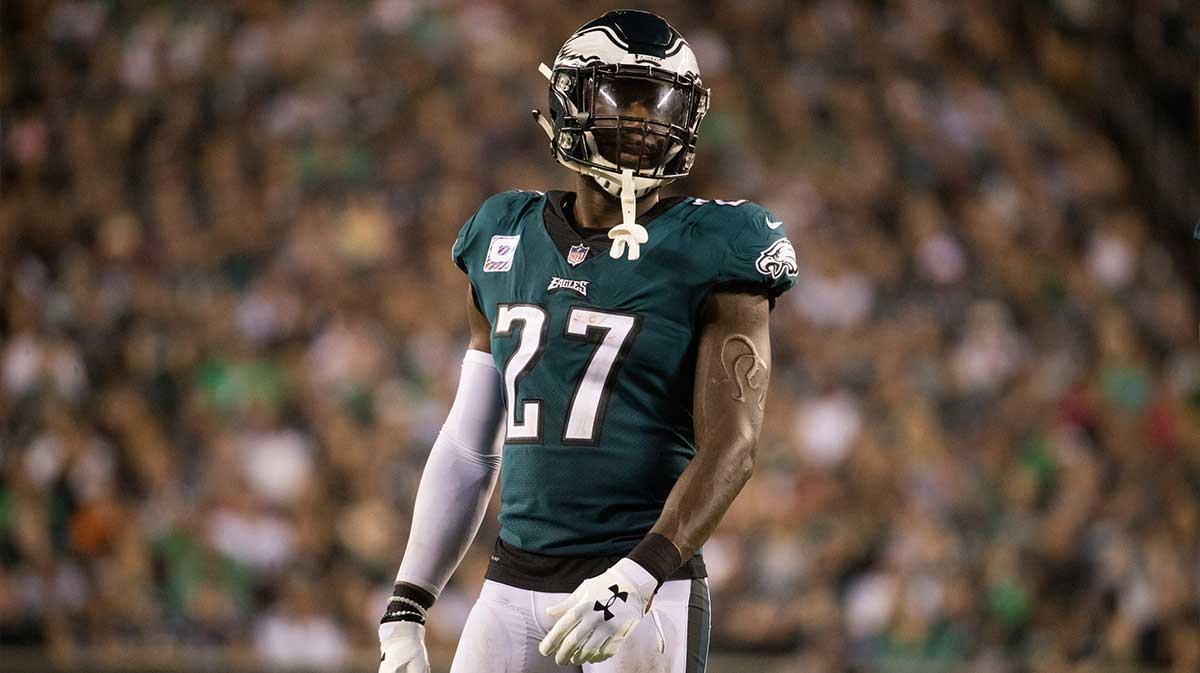 Eagles' Malcolm Jenkins in action against the Vikings in 2018 for Eagles Hall of Fame