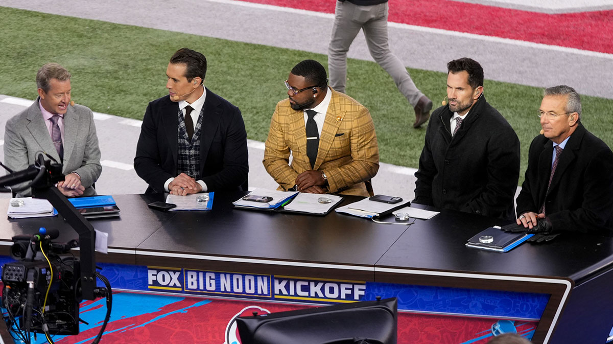 Nov 23, 2024; Columbus, Ohio, USA; FOX Big Noon Kickoff was live inside the Ohio Stadium prior to the game between the Ohio State Buckeyes and the Indiana Hoosiers at Ohio Stadium. Mandatory Credit: Samantha Madar/USA Today Network via Imagn Images