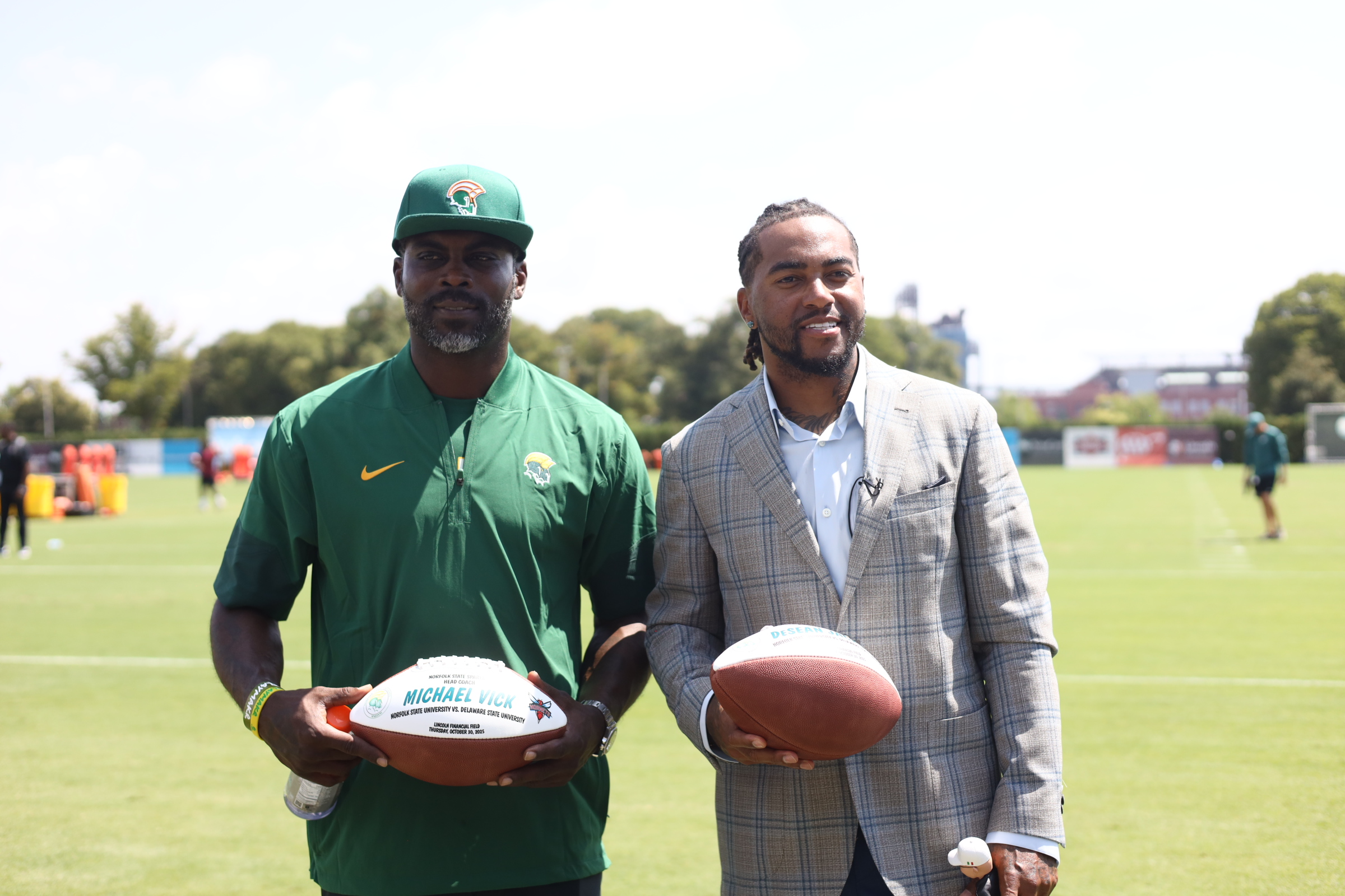 Michael Vick and DeSean Jackson returned to Philadelphia on Tuesday to preview their highly anticipated matchup on October 30.