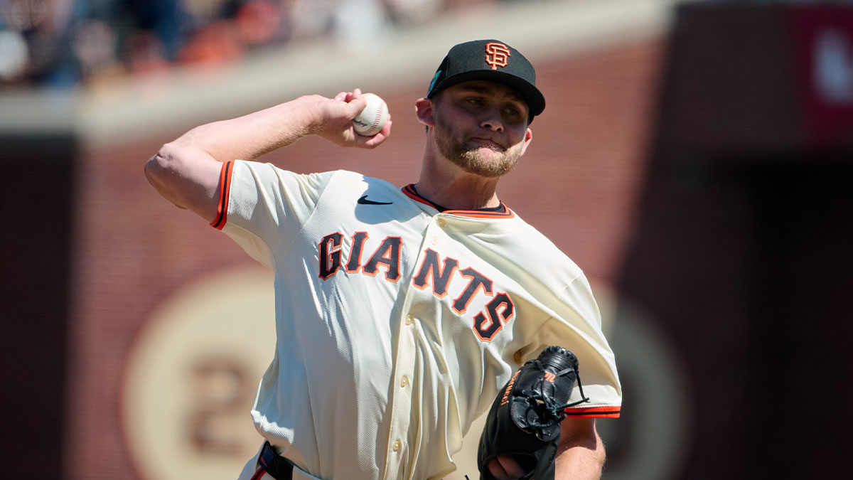 San Francisco Giants pitcher Keaton Winn (67) throws a pitch against the Tampa Bay Rays during the ninth inning at Oracle Park.