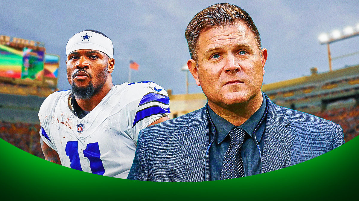 Dallas Cowboys defensive end Micah Parsons and Green Bay Packers general manager Brian Gutekunst.