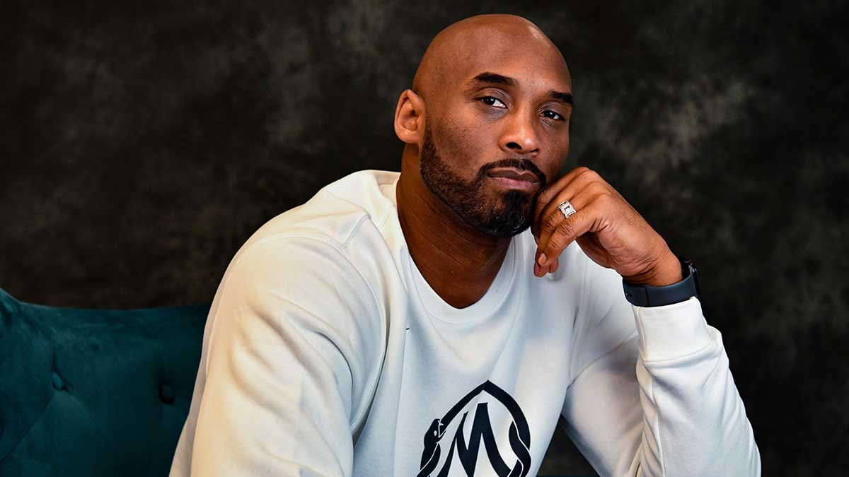 Kobe Bryant poses for a portrait inside of his office in Costa Mesa, California, on Jan. 17, 2020. Bryant, one of the greatest NBA players in history, is building an impressive resume in his post-basketball career, including winning an Academy Award.