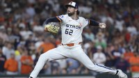 Houston Astros relief pitcher Bennett Sousa (62) delivers a pitch during the ninth inning against the Boston Red Sox at Daikin Park.