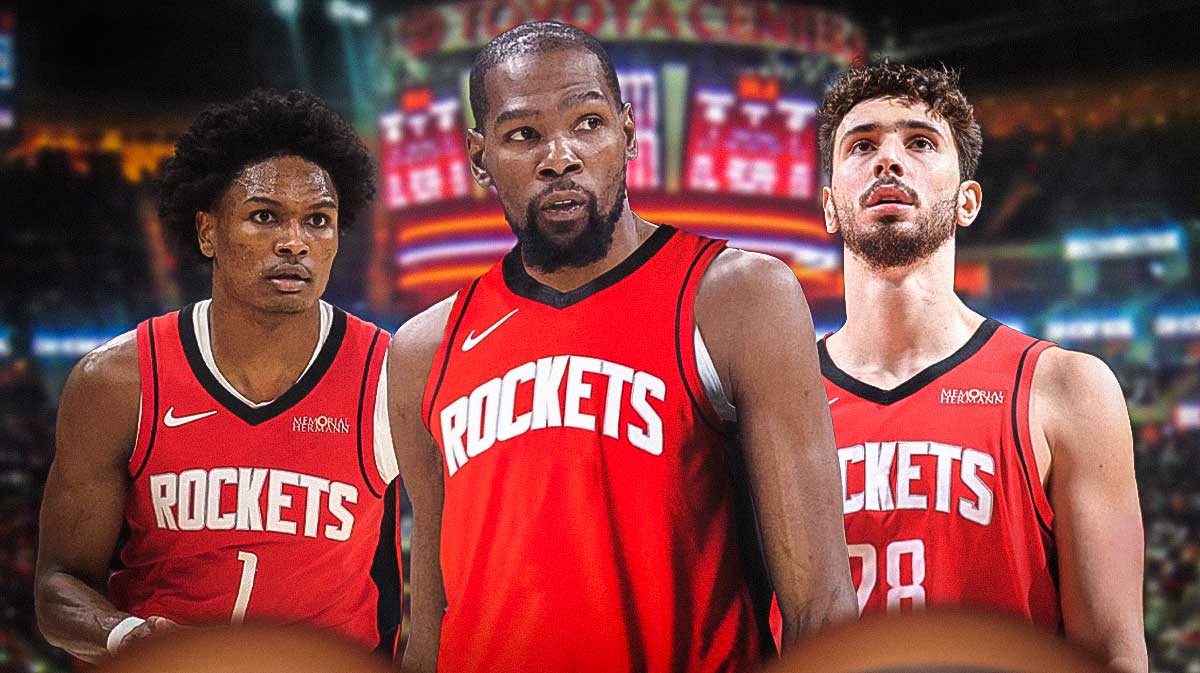 Rockets' Amen Thompson, Kevin Durant and Alperen Sengun