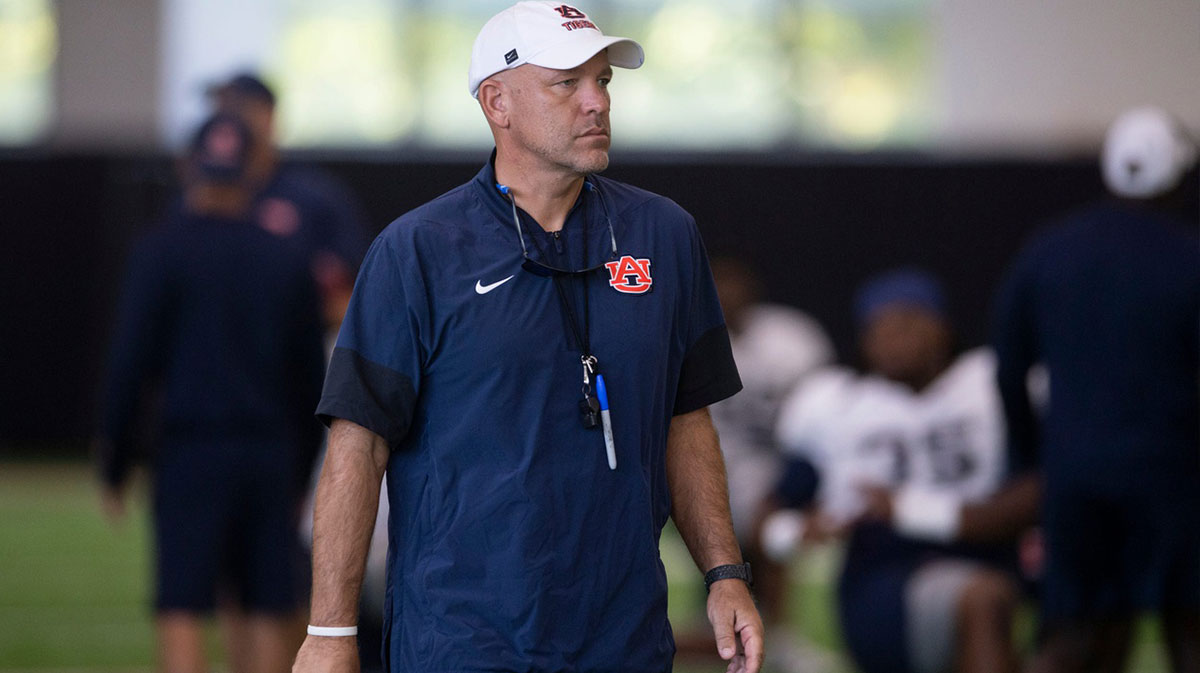 Auburn Tigers special teams coach Chad Lunsford during practice at Woltosz Football Performance Center in Auburn, Ala. on Tuesday, Aug. 19, 2025.