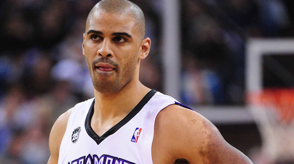 Sacramento Kings guard Ime Udoka (3) watches free throws during the first quarter against the Denver Nuggets at Arco Arena. The Kings defeated the Nuggets 102-100.