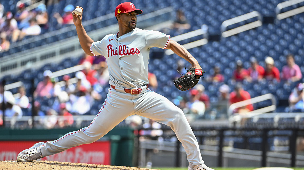 Philadelphia Phillies relief pitcher Joe Ross (41) throws to the Washington Nationals during the fifth inning at Nationals Park.