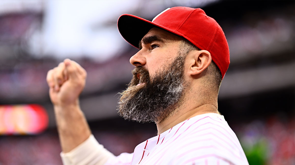 Jason Kelce, who introduced Travis Kelce's girlfriend, Taylor Swift, on their New Heights podcast.