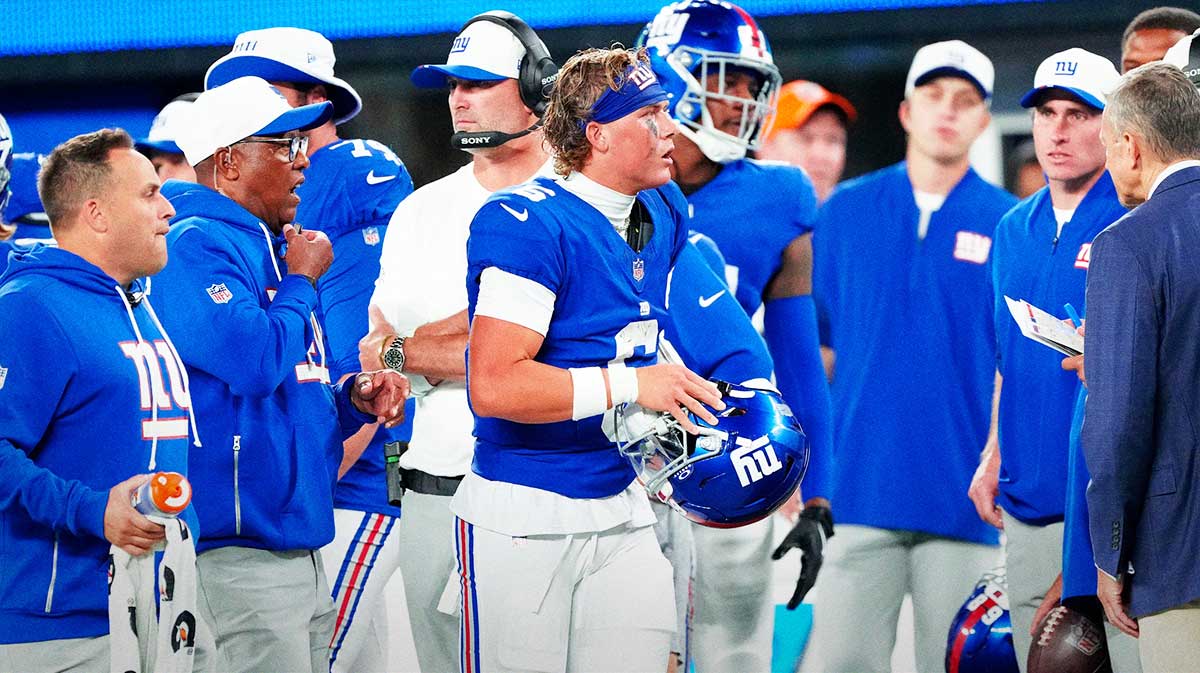 New York Giants quarterback Jaxson Dart, whose dad was criticized.