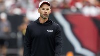 Arizona Cardinals head coach Jonathan Gannon in the Red and White practice during training camp at State Farm Stadium.