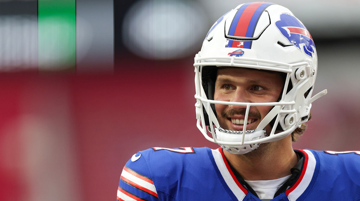Buffalo Bills quarterback Josh Allen (17) warms up before a game against the Tampa Bay Buccaneers at Raymond James Stadium.