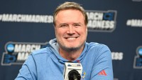 Kansas Jayhawks head coach Bill Self speaks to the media during a press conference at Amica Mutual Pavilion.