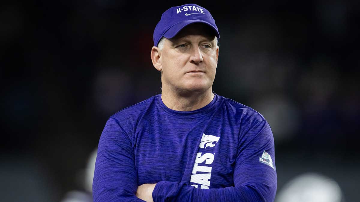 Kansas State Wildcats head coach Chris Klieman prior to the game against the Rutgers Scarlet Knights during the Rate Bowl at Chase Field.