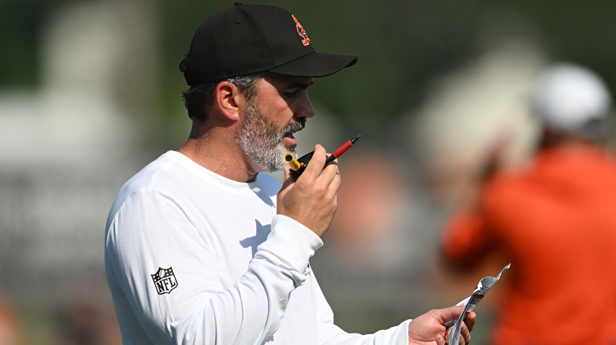 Cleveland Browns head coach Kevin Stefanski during training camp at CrossCountry Mortgage Campus.