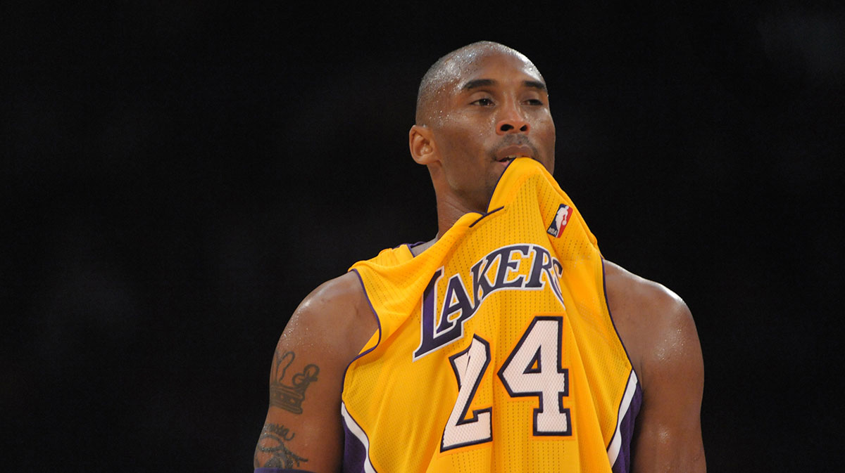 Nov 20, 2012; Los Angeles, CA, USA; Los Angeles Lakers guard Kobe Bryant (24) reacts during the game against the Brooklyn Nets at the Staples Center. The Lakers defeated the Nets 95-90. Mandatory Credit: Kirby Lee/Image of Sport-Imagn Images
