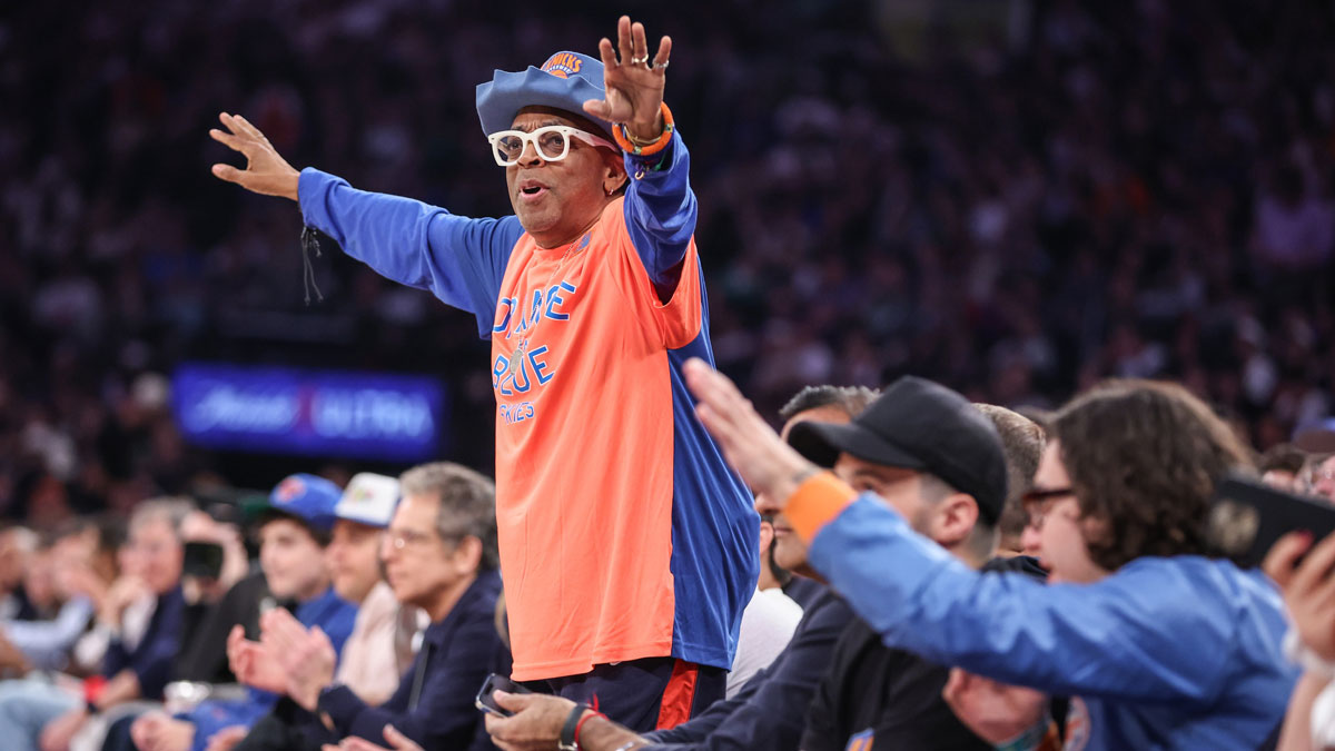 Actor and filmmaker Spike Lee watches game three of the second round for the 2025 NBA Playoffs between the Boston Celtics and the New York Knicks at Madison Square Garden.