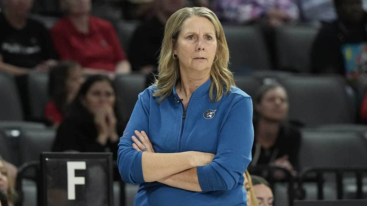 Minnesota Lynx head coach Cheryl Reeve looks on in the third quarter of their game against the Las Vegas Aces at Michelob Ultra Arena.