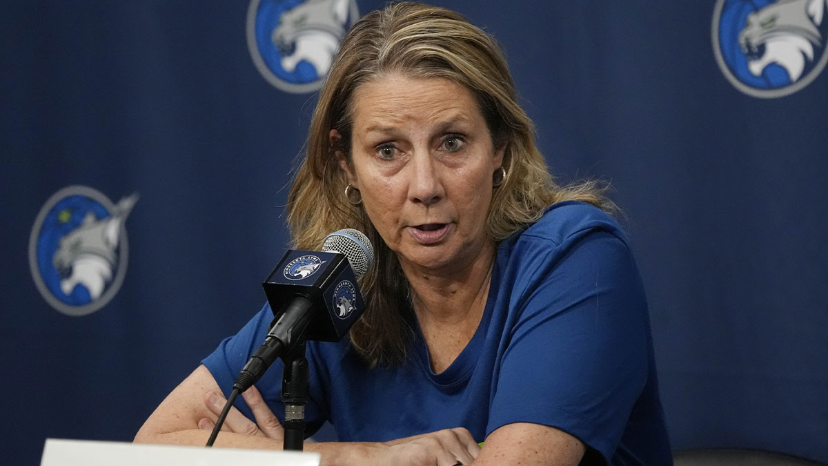 Lynx head coach Cheryl Reeve talks with the media before the game against the Atlanta Dream at Target Center