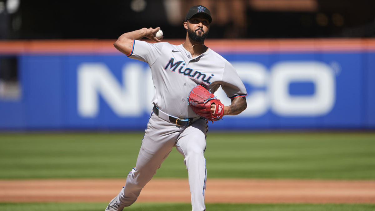 Miami Marlins pitcher Sandy Alcantara (22) delivers a pitch against the New York Mets during the third inning at Citi Field.