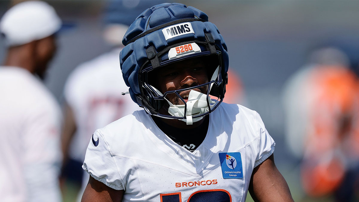 Denver Broncos wide receiver Marvin Mims Jr. (19) during Denver Broncos Training Camp.