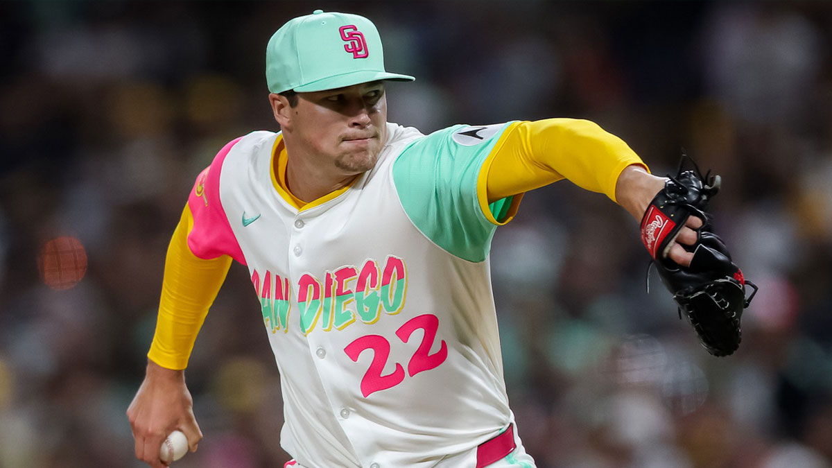 San Diego Padres pitcher Mason Miller (22) pitches during the eighth inning against the St. Louis Cardinals at Petco Park.
