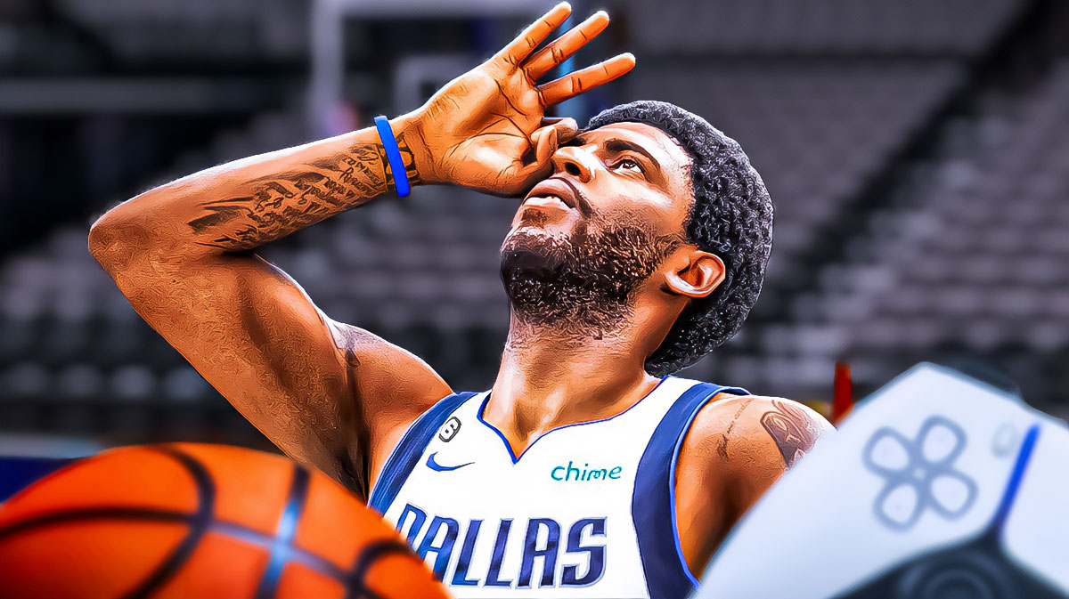 Kyrie Irving as a video game character in NBA 2K.