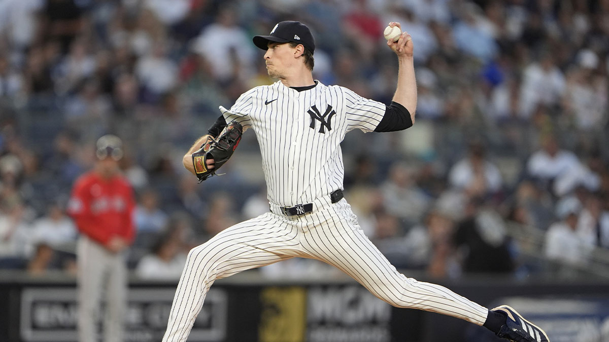 New York Yankees pitcher Max Fried (54) delivers a pitch against the Boston Red Sox during the second inning at Yankee Stadium.