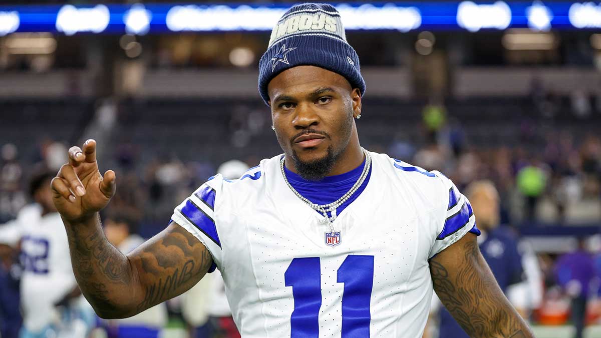 Dallas Cowboys defensive end Micah Parsons (11) reacts after the game against the Baltimore Ravens at AT&T Stadium.