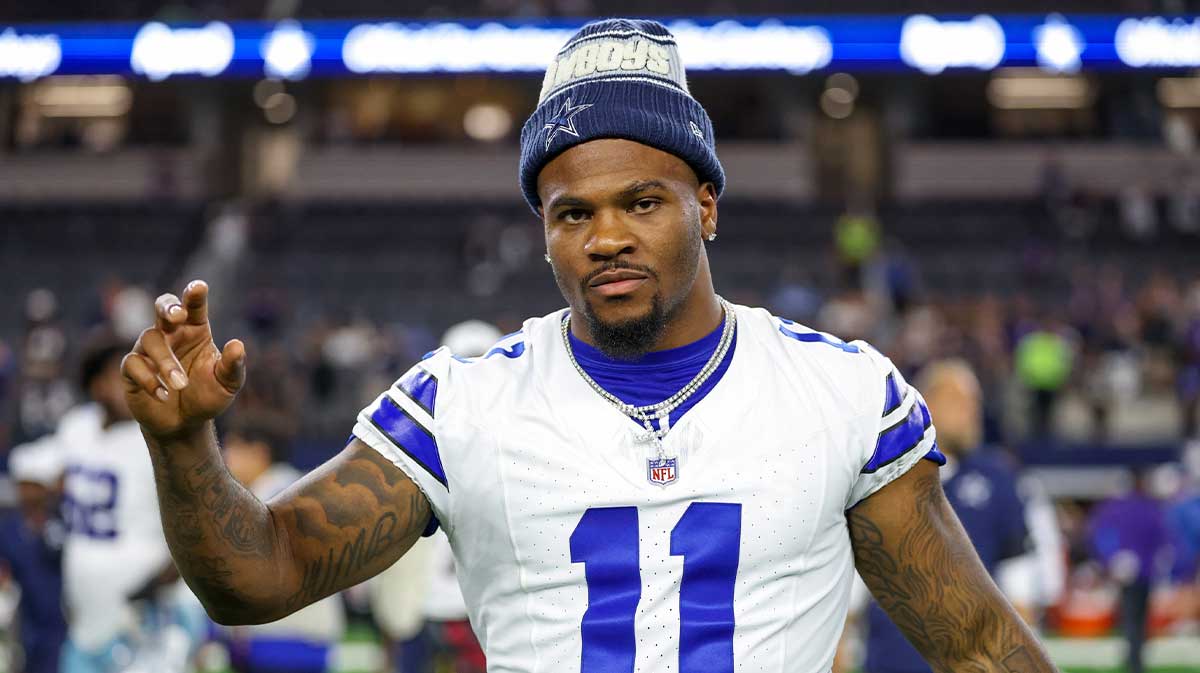 Dallas Cowboys defensive end Micah Parsons (11) reacts after the game against the Baltimore Ravens at AT&T Stadium.