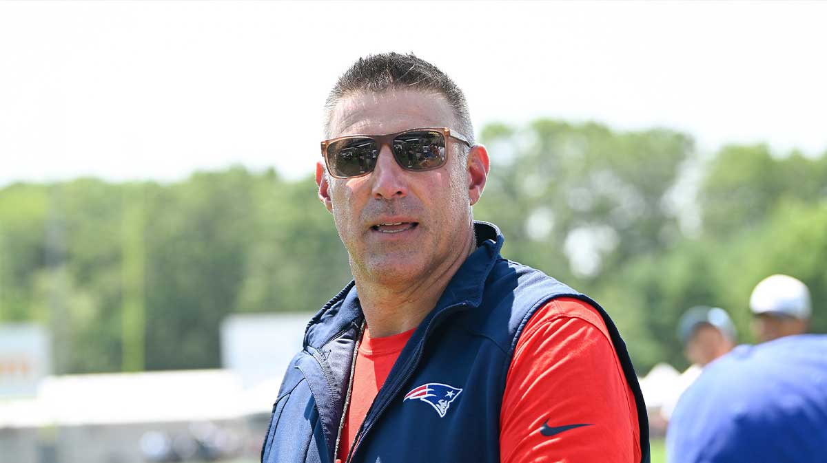 New England Patriots head coach Mike Vrabel leaves the practice fields after training camp at Gillette Stadium.
