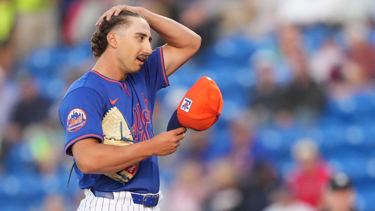 New York Mets pitcher Brandon Sproat (91) prepares to pitch against the Houston Astros at Clover Park. Mandatory Credit: Jim Rassol-Imagn Images
