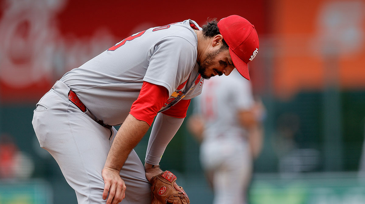 St. Louis Cardinals third baseman Nolan Arenado (28) in the eighth inning against the Colorado Rockies at Coors Field.
