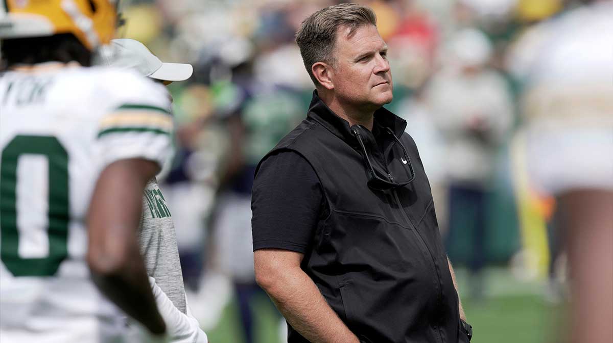 Green Bay Packers general manager Brian Gutekunst is shown before their preseason game against there Seattle Seahawks Saturday, August 23, 2025 at Lambeau Field in Green Bay, Wisconsin.