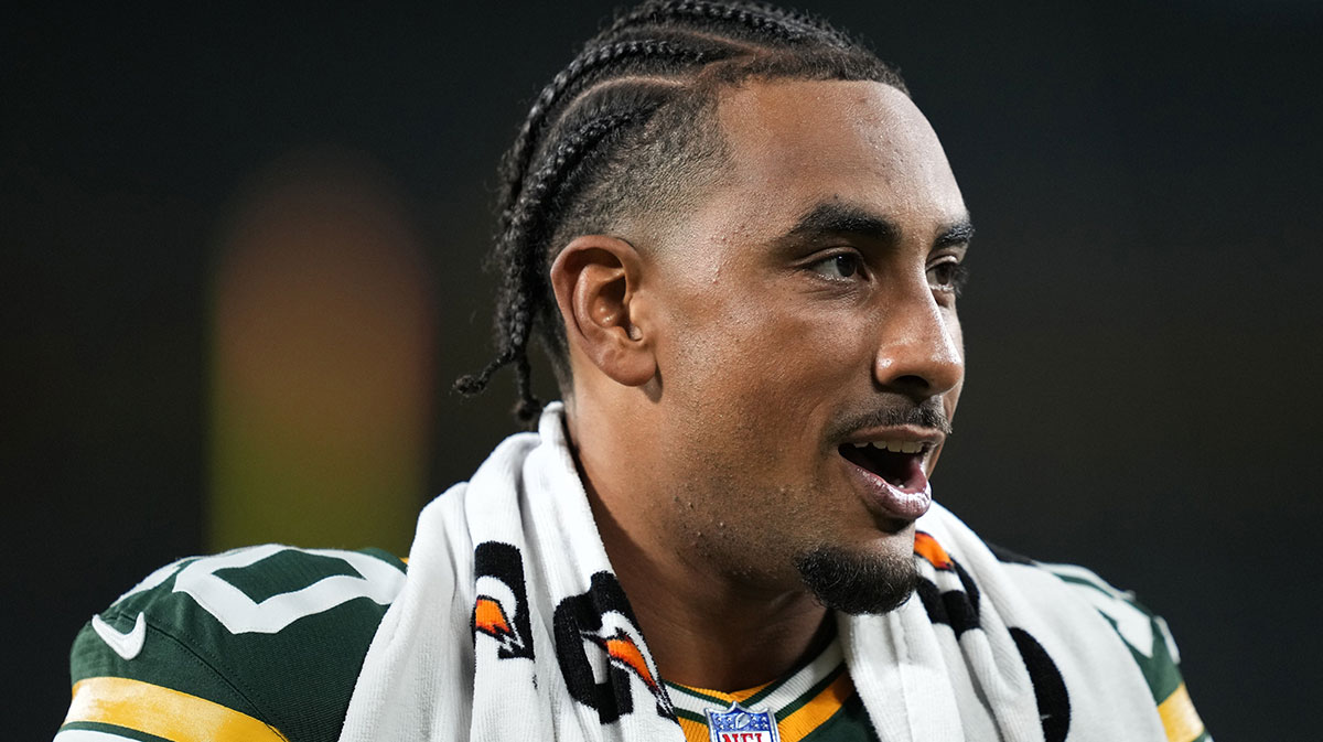 Green Bay Packers quarterback Jordan Love (10) walks off the field following a 30-10 loss against the New York Jets at Lambeau Field.