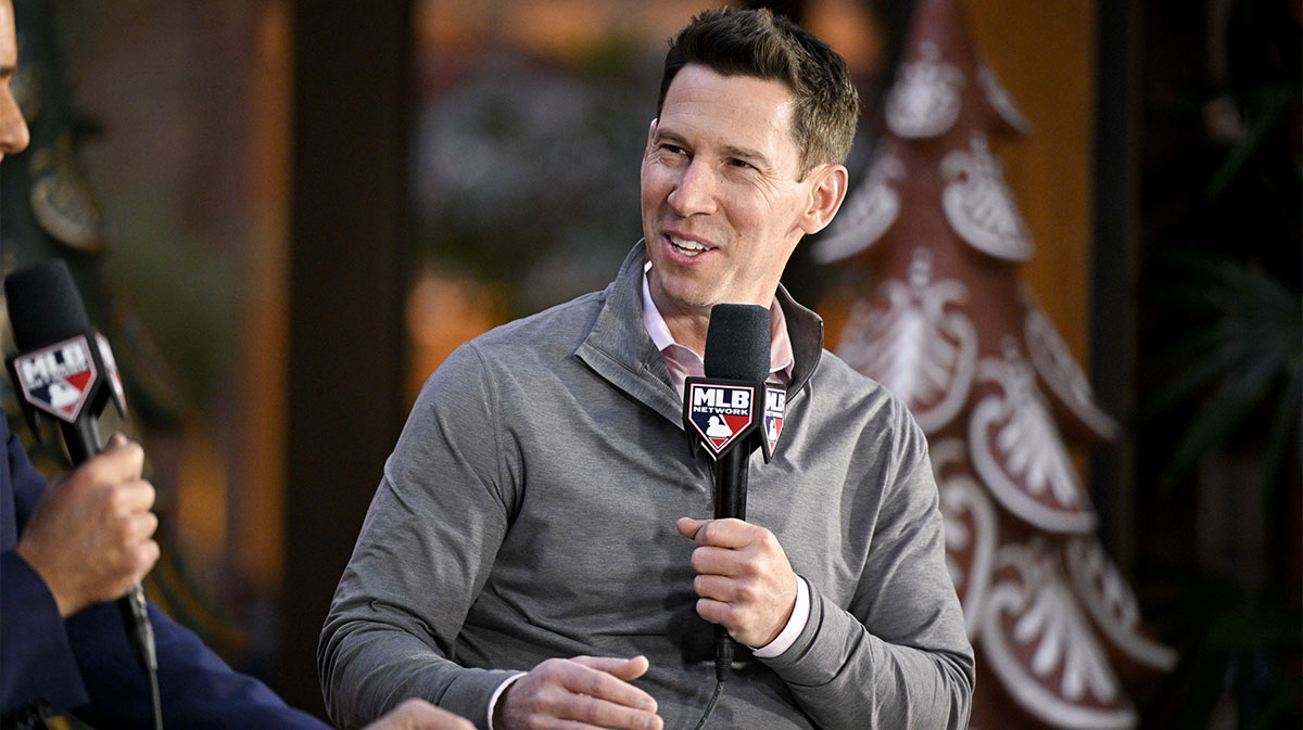 Boston Red Sox chief baseball officer Craig Breslow speaks with the media at the Hilton Anatole during the 2024 MLB Winter Meetings.