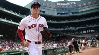 Boston Red Sox left fielder Roman Anthony (19) runs onto the field for warmups prior to a game against the Miami Marlins at Fenway Park