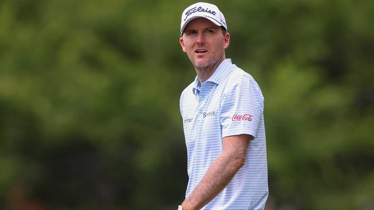 Russell Henley on the second tee during the first round of the TOUR Championship golf tournament
