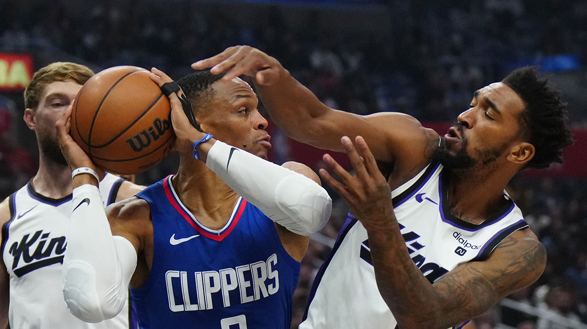 Russell Westbrook and Sacramento Kings guard Malik Monk