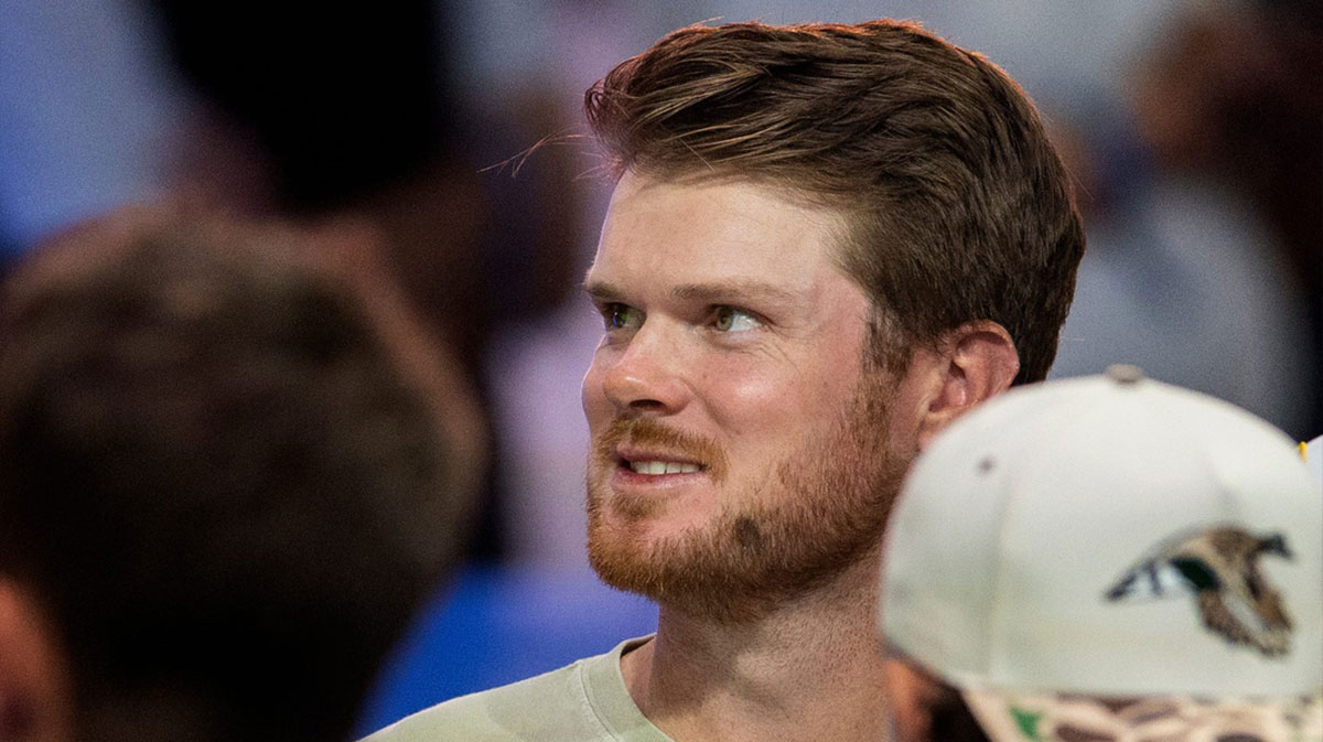 Seattle Seahawks quarterback Sam Darnold, who was welcomed to the team by Marshawn Lynch.