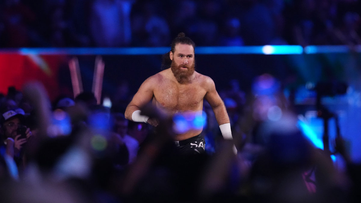 WWE star Sami Zayn, who led an Oasis singalong while in Manchester.