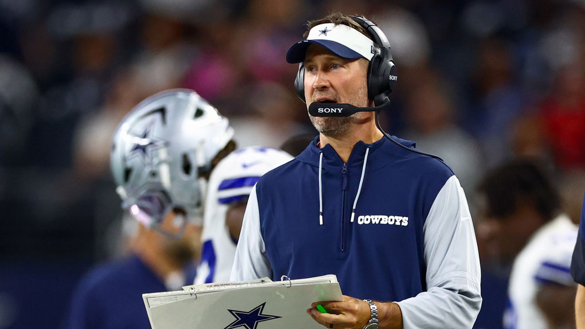Dallas Cowboys head coach Brian Schottenheimer during the second half against the Baltimore Ravens at AT&T Stadium.