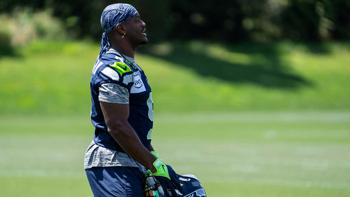 Seattle Seahawks running back Kenneth Walker III (9) is pictured during mini-camp at Virginia Mason Athletic Center.