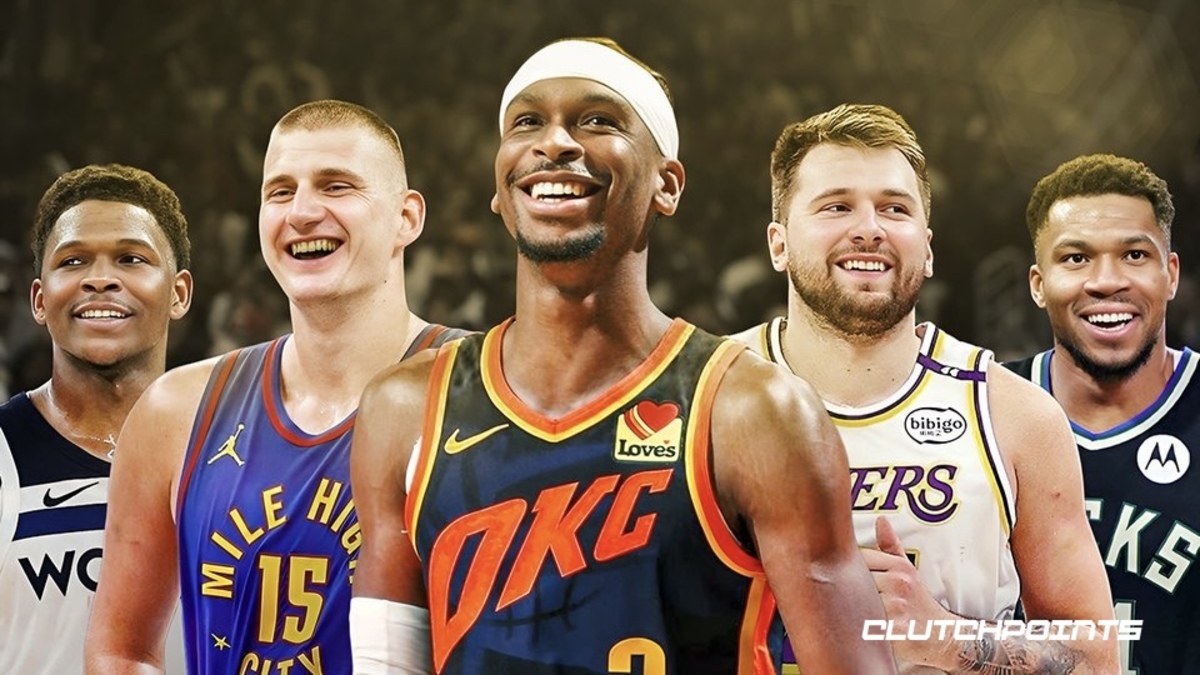 Shai Gilgeous-Alexander, Oklahoma City Thunder, Luka Doncic, Los Angeles Lakers, Nikola Jokic, Denver Nuggets, Giannis Antetokounmpo, Milwaukee Bucks, Anthony Edwards, Minnesota Timberwolves