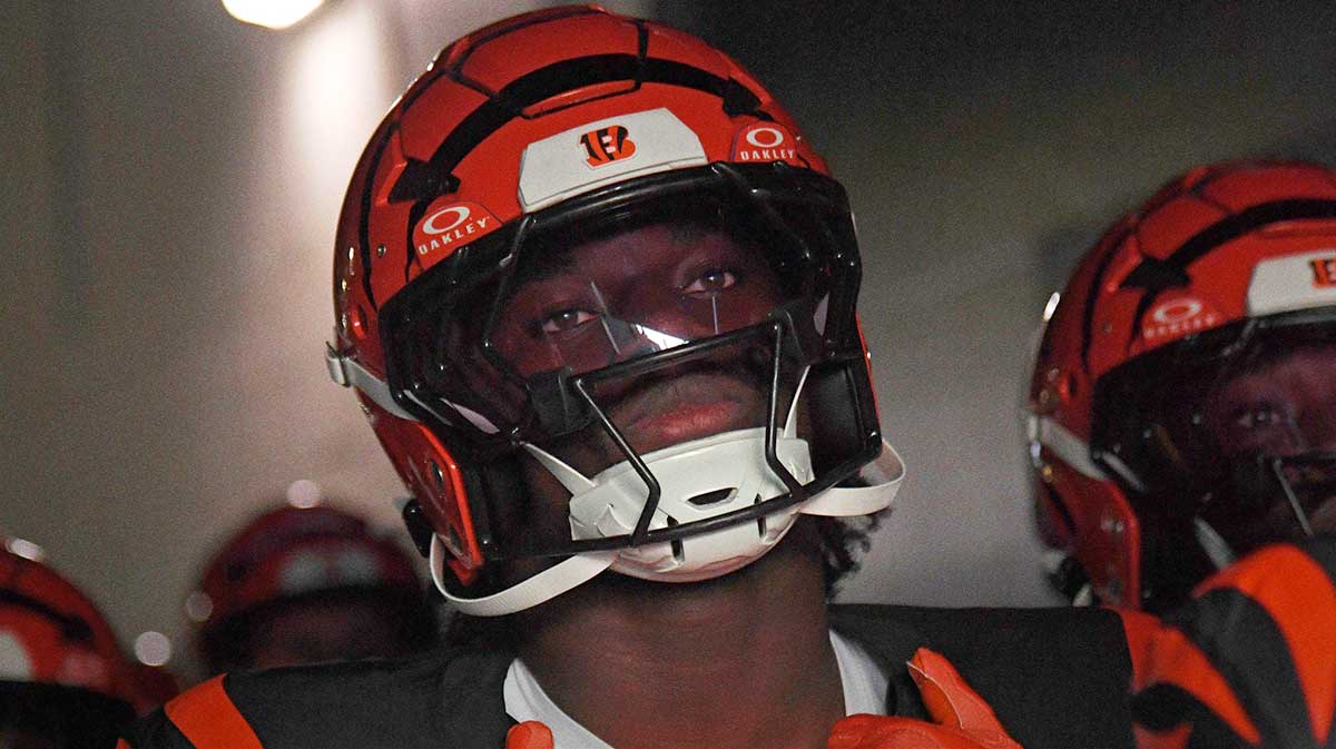 Cincinnati Bengals defensive end Shemar Stewart (97) in the tunnel against the Philadelphia Eagles at Lincoln Financial Field.