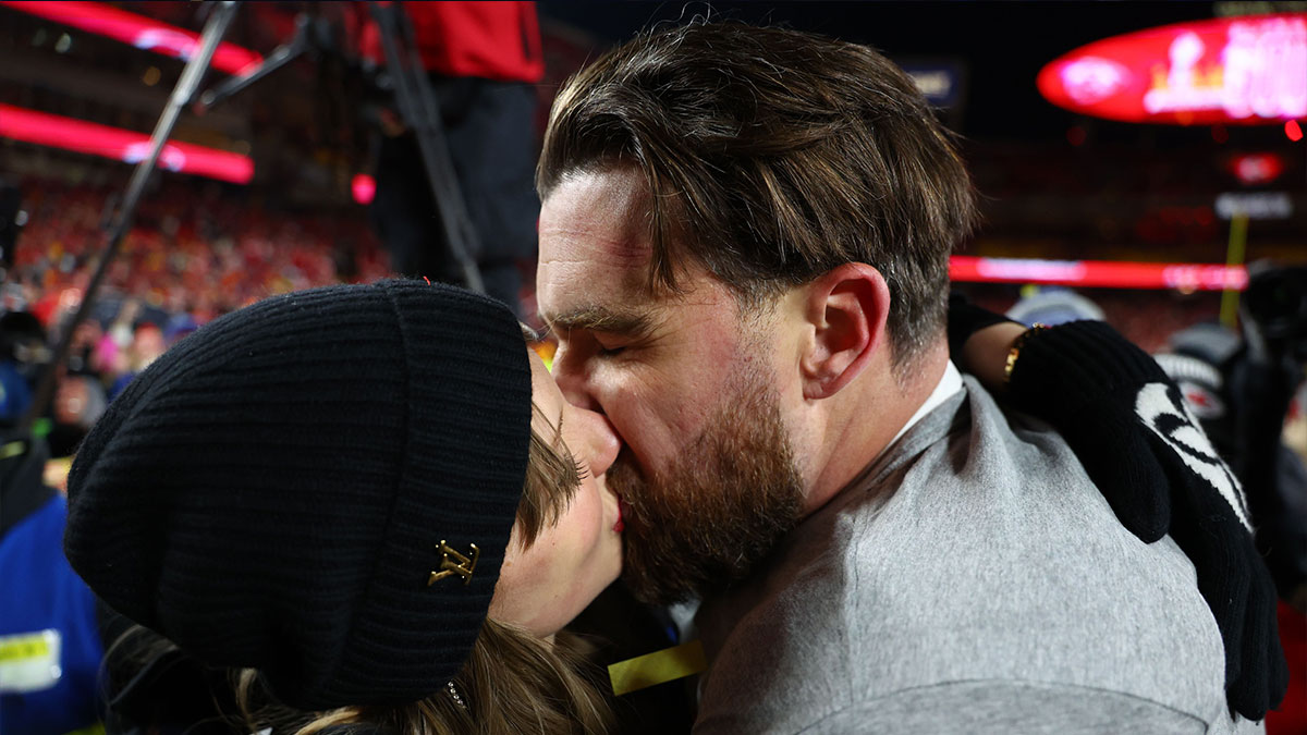 Taylor Swift and Kansas City Chiefs tight end Travis Kelce, who announced their engagement.