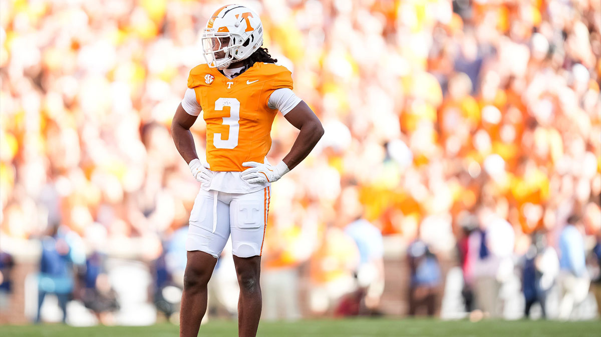 Tennessee defensive back Jermod McCoy (3) during an SEC conference game between Tennessee and Alabama in Neyland Stadium on Saturday, Oct. 19, 2024.
